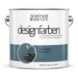 SCHÖNER WOHNEN FARBE Dispersionsfarbe »Designfarbe«, Charmantes Petrolblau, 2,5L