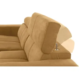 DOMO collection »Brandon Sitzbelastung 140 kg, kleine Ausführung B/T/H: 214/100/80 cm«, Mit Kopfteilverstellung, auch in Leder und Cord, L-Form orange