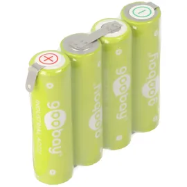 goobay 4x AA (Mignon) - 2100 mAh - Lötfahne (Z), Nickel-Metallhydrid Akku (NiMH), 4,8 V