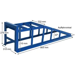 Auffahrrampe Rampe PKW 2x blau bis 225er Räder extra breit 2000 kg pro Paar