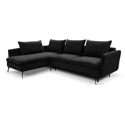 Ecksofa Calabria Stoff Schwarz