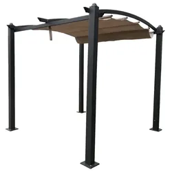 Jet-Line Gartenpavillon Pergola Gazebo "Giseh" 3 x 3 m beige Sonnenschutz Überdachung Alu