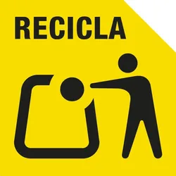 Fluid ES003 96 x Aufkleber Etiketten Spanien Recicla Gelb Kunststoff-, Metall- und Verbundverpackungen