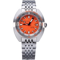 Sugess SEESTERN SUB300T Taucheruhren für Männer 200 m wasserdichte automatische mechanische Taucher Armbanduhren Luminöses Datum Kalender Armbanduhr Japan NH35 Bewegung Saphirkristallwache(Orange)