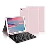 IVEOPPE Tastatur iPad 9. Generation, iPad 10.2" Tastatur mit Hülle (iPad 9./8./7. Generation), Magnetisch Abnehmbarer mit QWERTZ Tastatur für iPad Air 3 und iPad Pro 10.5, Rosa