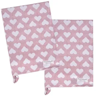 Krasilnikoff – Geschirrtuch KW13053 – Heart Terrazzo/Terrazzo Herz, Rose
