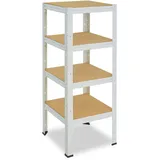 shelfplaza Schwerlastregal Metall 100x30x30 cm Weiß 4 Böden 175 kg Traglast pro Boden