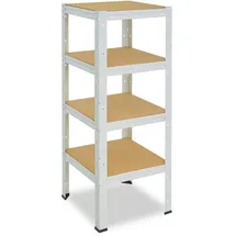shelfplaza Schwerlastregal Metall 100x30x30 cm Weiß 4 Böden 175 kg Traglast pro Boden