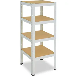 shelfplaza Schwerlastregal Metall 100x30x30 cm Weiß 4 Böden 175 kg Traglast pro Boden