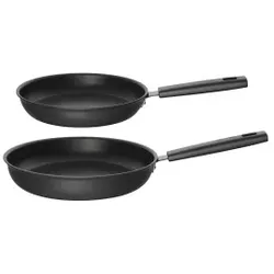 Fiskars Hard Face Bratpfannen Set, 2-teilig, Vielseitiges Pfannen mit einer antihaftbeschichteten Oberfläche, 2 Bratpfannen, Ø 24cm, Ø 28 cm