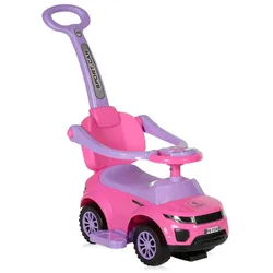 Lorelli Rutscher 3 in 1 Kinderauto Off Road Schiebegriff Musik Rückenlehne in rosa