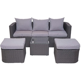 Mendler 3in1 HWC-J37 Lounge-Set anthrazit/hellgrau