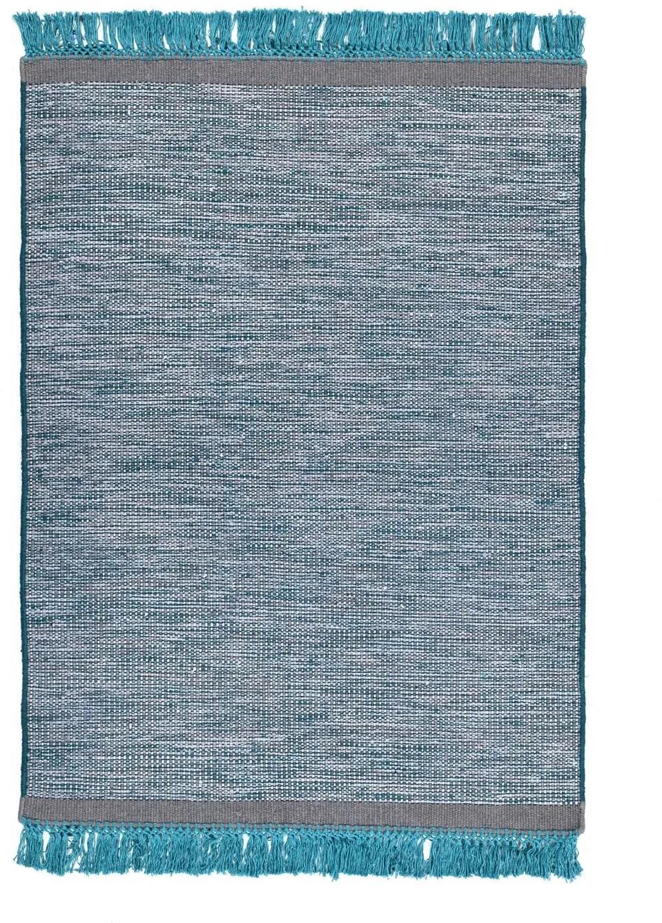 Teppich ARTE ESPINA "Nomad 8064", blau (grau, blau), B:170cm H:11mm L:240cm, Wolle, Teppiche, Handgemachter Fransenteppich in neutralem Design