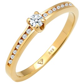 Elli DIAMONDS Verlobungsring Diamant (0.18 ct.) 585 Gelbgold Ringe Damen