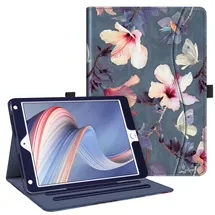 Fintie Hülle für iPad 9.7 Zoll 2018 2017 / iPad Air 2 / iPad Air Blühender Hibiskus