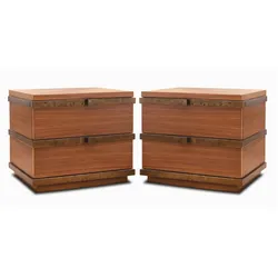 Casa Padrino Luxus Nachtkommoden Set Braun / Bronze - Hotel & Schlafzimmer Möbel