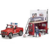 Bruder bworld Feuerwehrstation mit Land Rover
