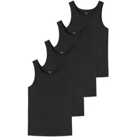 SCHIESSER UNCOVER by SCHIESSER Herren Unterhemd 4er Pack - Serie "Uncover", Rundhals Schwarz S