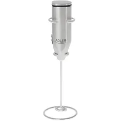 Adler AD 4500 Milchaufschäumer Stab mit Ständer elektrisch Edelstahl silber Batteriebetrieben