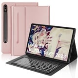 IVEOPPE Samsung Tab S9 Ultra 14.6" Hülle mit Tastatur 2023, Tastatur für Galaxy Tab S9 Ultra, Magnetisch Abnehmbarer Tastatur Samsung S9 Ultra mit QWERTZ Layout Pencil Halter, Rosa