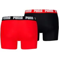 Puma Herren Boxershorts Men Everyday Basic Boxers 2P in Schwarz/Rot - Gr.: L