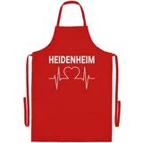 multifanshop Grillschürze - Heidenheim - Herzschlag - Druck weiß - Schürze