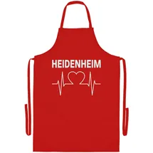 multifanshop Grillschürze - Heidenheim - Herzschlag - Druck weiß - Schürze
