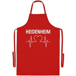 multifanshop Grillschürze - Heidenheim - Herzschlag - Druck weiß - Schürze