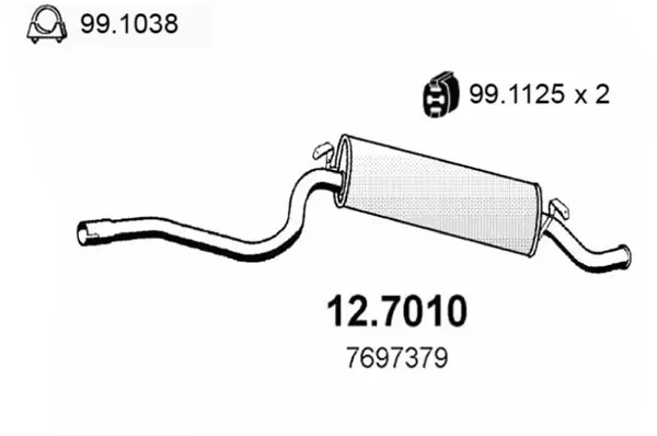 ASSO Endschalldämpfer 127010 für Fiat