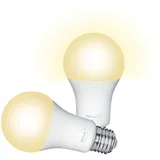 Trust E27 Smart Lampe, Dimmbar E27 LED Birne, Leuchtmittel für Alexa und Google Home, Kein Hub Erforderlich, 2.4GHz Glühbirne RGB, WI-Fi Lampe, Weiß - 2er-Pack