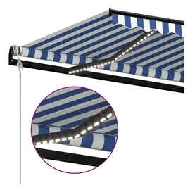 vidaXL Automatische Markise mit LED & Windsensor 600x300 Blau und Weiß