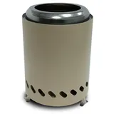 Tischfeuer beige, Tischkamin für Holzpellets oder Feuerholz, Feuerstelle Balkon