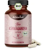 Ashwagandha Kapseln Bio 150 Stück | hochdosiert 1500mg pro Tagesdosis | fein gemahlenes Ashwagandha Pulver in Bio-Qualität | bedeutende Rolle im indischen Ayurveda | vom Achterhof