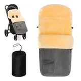 zamboo Lammfell-Fußsack für Kinderwagen & Buggy - Hellgrau