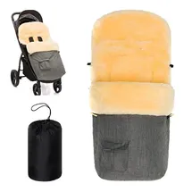zamboo Lammfell-Fußsack für Kinderwagen & Buggy - Hellgrau