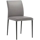 Johann Jakob Stuhl, Braun, Leder, Echtleder, Büffelleder, Rundrohr, 46x87x58 cm, Lederauswahl, Esszimmer, Stühle, Esszimmerstühle, Lederstühle