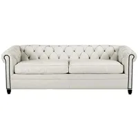 Xlmoebel Sofa Moderne Dreisitzer Chesterfield Couch in Weiß aus Leder, Hergestellt in Europa grau