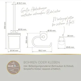 Lenz WC-Bürstengarnitur NOA Nickel 4-teilig