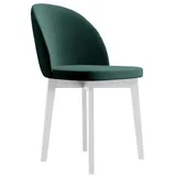 Beautysofa Polsterstuhl Luxor (Holzbeine in Weiß, Schwarz oder Buche,gepolsterte Sitz), Esszimmer Holzstuhl im modernes Design grün