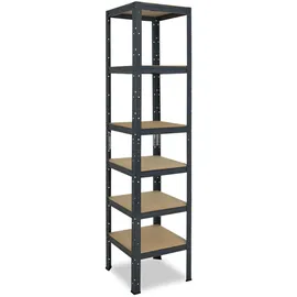 shelfplaza Schwerlastregal Metall 200x50x50 cm anthrazit 6 Böden