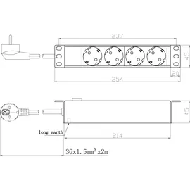 EFB-Elektronik Steckdosenleiste 2 m Schwarz 4 St.