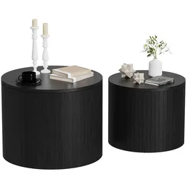 Vicco Couchtisch-set Tavilo, Eiche/Schwarz, 48 x 48 cm, 2 Teile