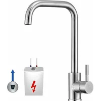 Cecipa - Niederdruck Armatur Küche, Küchenarmatur Niederdruck mit 3xG3/8 Anschlussschläuchen, Wasserhahn Küche Edelstahl 304, 360° Drehbar