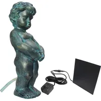 Solar Wasserspeier Junge klassisch Wasserspiel Teichdeko Gartenfigur Brunnen Springbrunnen Solarbrunnen