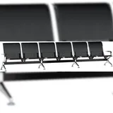 CLP 6er Wartebank Airport Kunstleder schwarz/schwarz