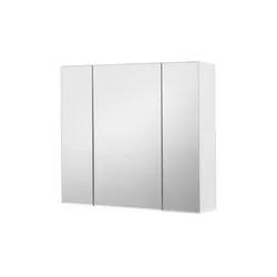VASAGLE BBK22WT Spiegelschrank: Badezimmerschrank mit 3 Türen, 5 Fächern, Breite 60–90 cm