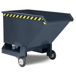 Kippwagen aus Stahl, 400 Liter Volumen, grau
