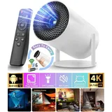 Smarter 4K Mini Projektor mit WiFi 6 und Bluetooth 5.4 sowie 180° Auto Keystone Korrektur Full-HD