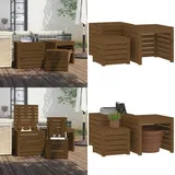 Vidaxl - 3-tlg. Gartenbox-Set Honigbraun Massivholz Kiefer - Gartenmöbel - Holz Gartenmöbel - Kiefernholz Möbel - Gartenbox - Stauraum Gartenmöbel