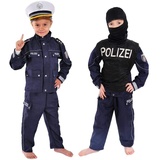 Polizei Kinder Einsatzkommando Kostüm 134 - 140 für Fasching Karneval Polizist